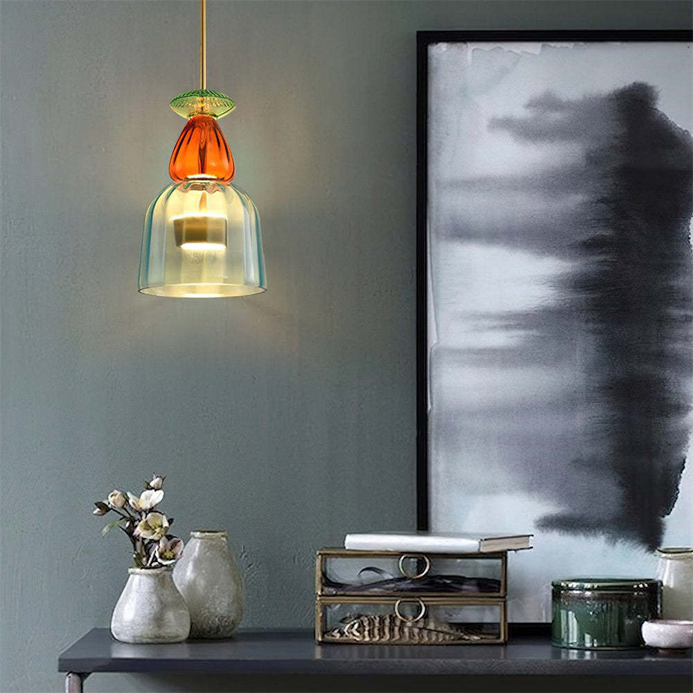 Vintage Colored Glass Pendant Light -Homdiy