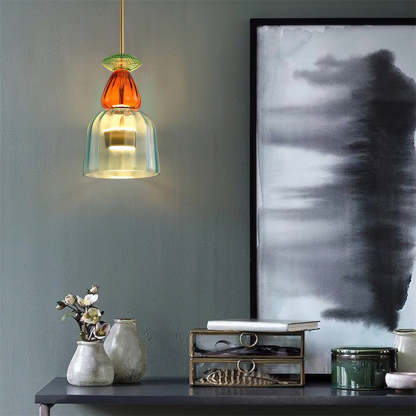 Vintage Colored Glass Pendant Light -Homdiy