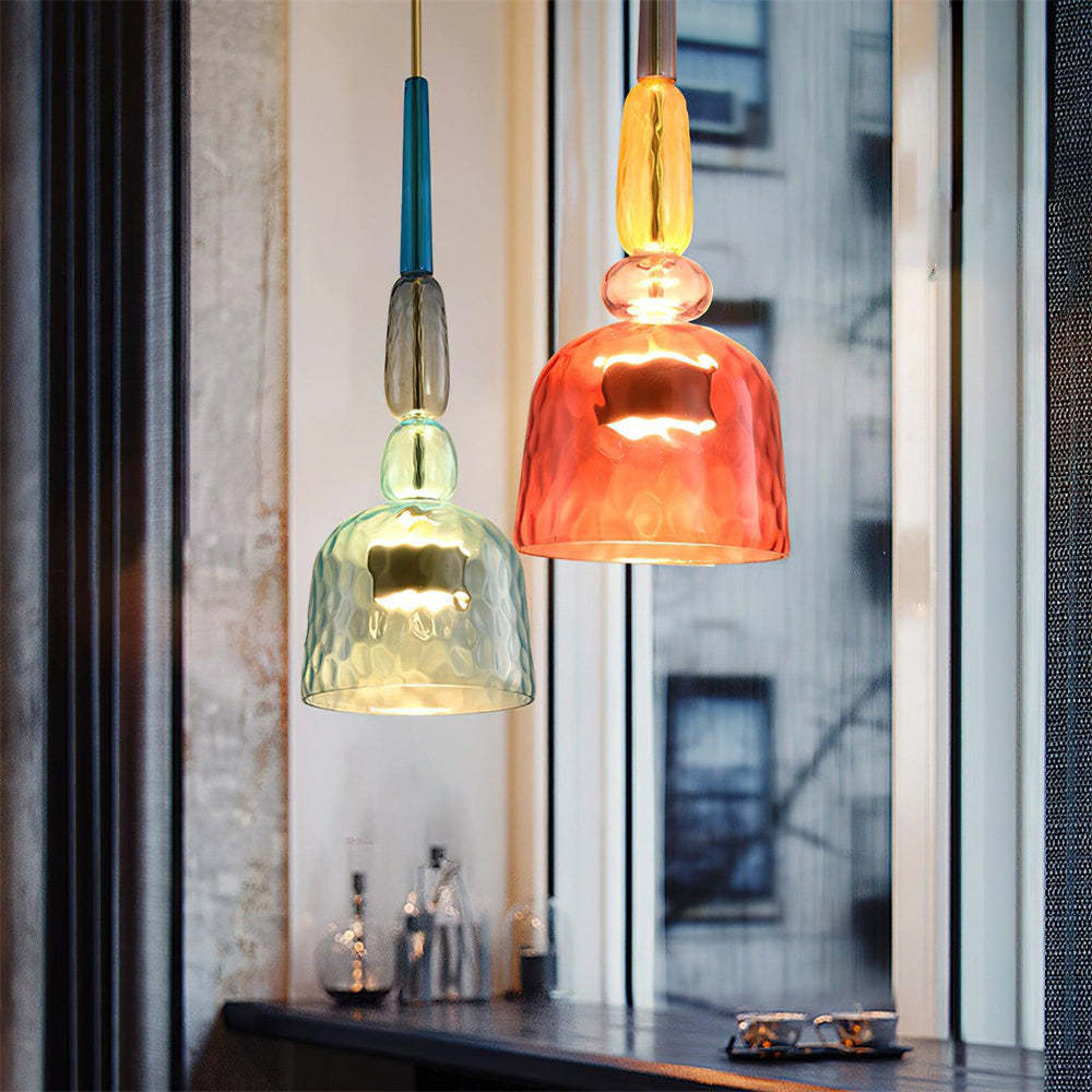 Vintage Colored Glass Pendant Light -Homdiy