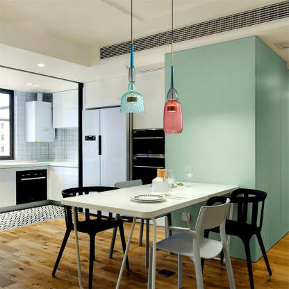 Vintage Colored Glass Pendant Light -Homdiy
