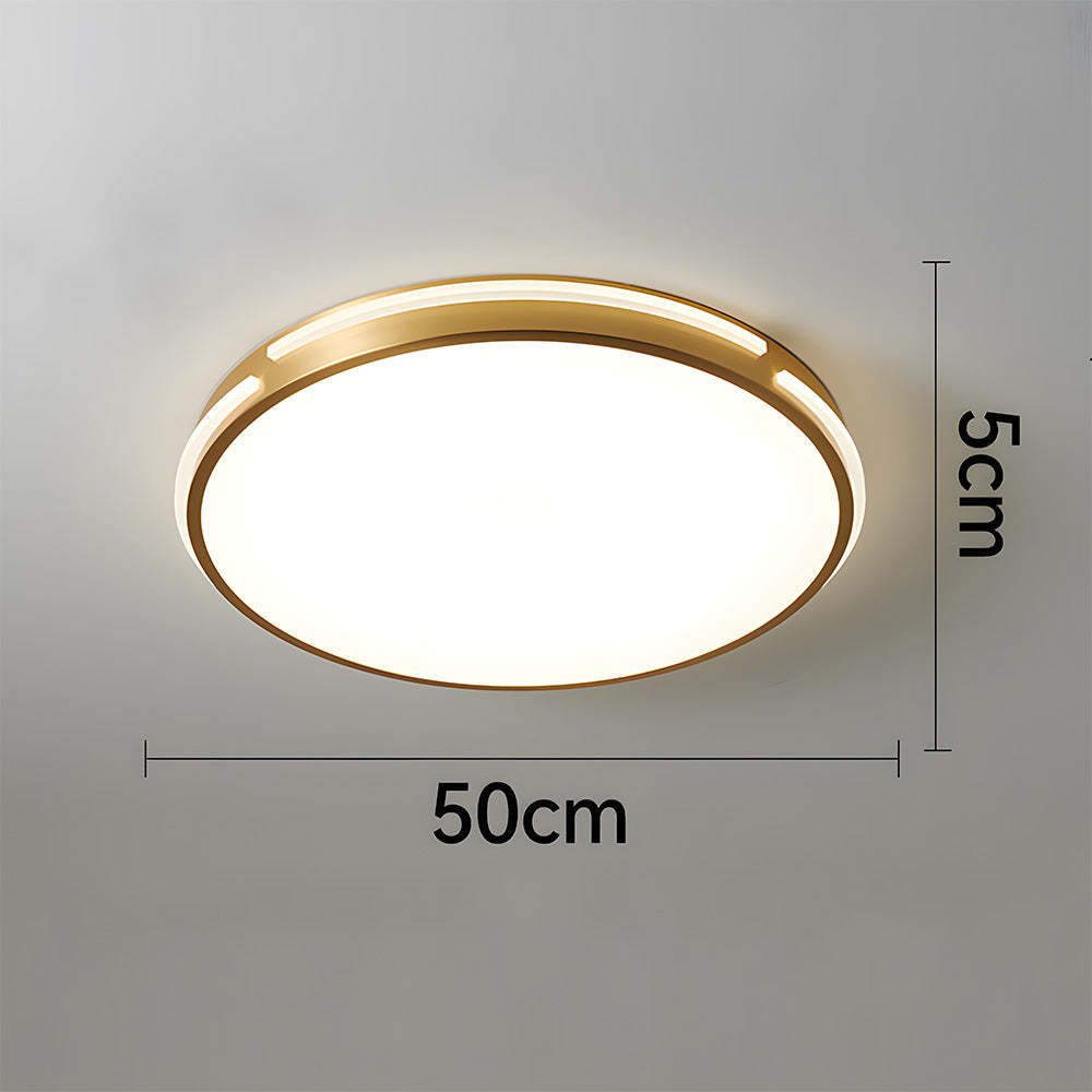 Sophisticated Copper Gold Round LED Ceiling Light for Living Room