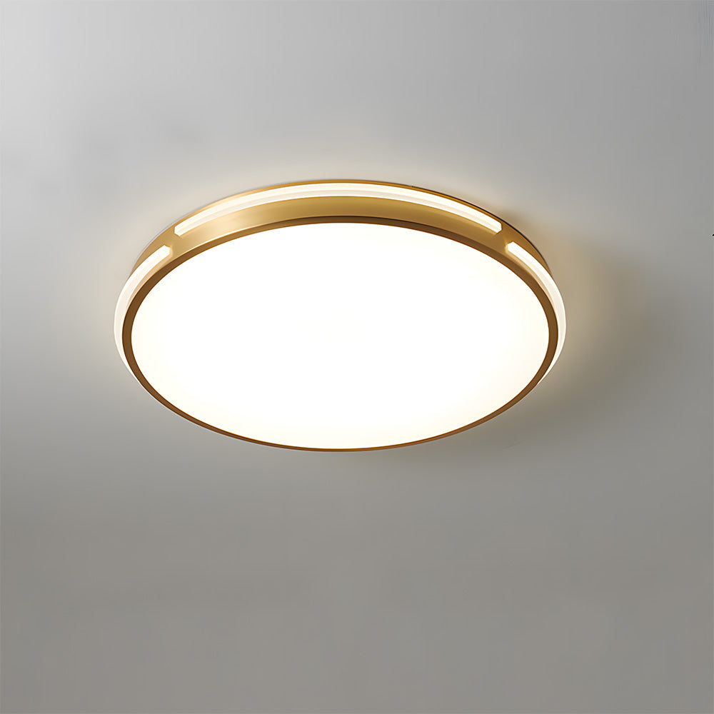 Sophisticated Copper Gold Round LED Ceiling Light for Living Room