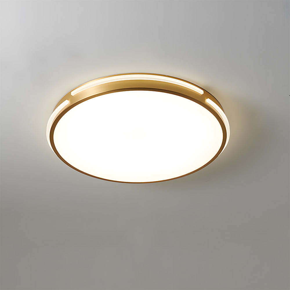 Sophisticated Copper Gold Round LED Ceiling Light for Living Room