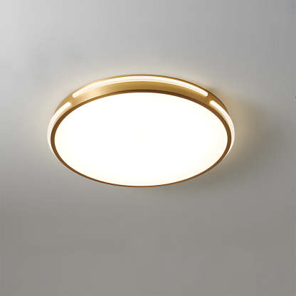 Sophisticated Copper Gold Round LED Ceiling Light for Living Room