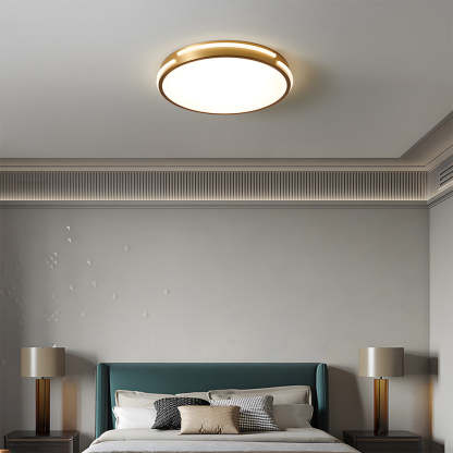 Sophisticated Copper Gold Round LED Ceiling Light for Living Room