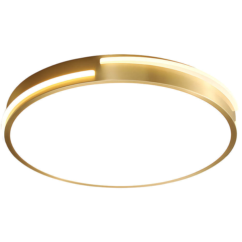 Sophisticated Copper Gold Round LED Ceiling Light for Living Room