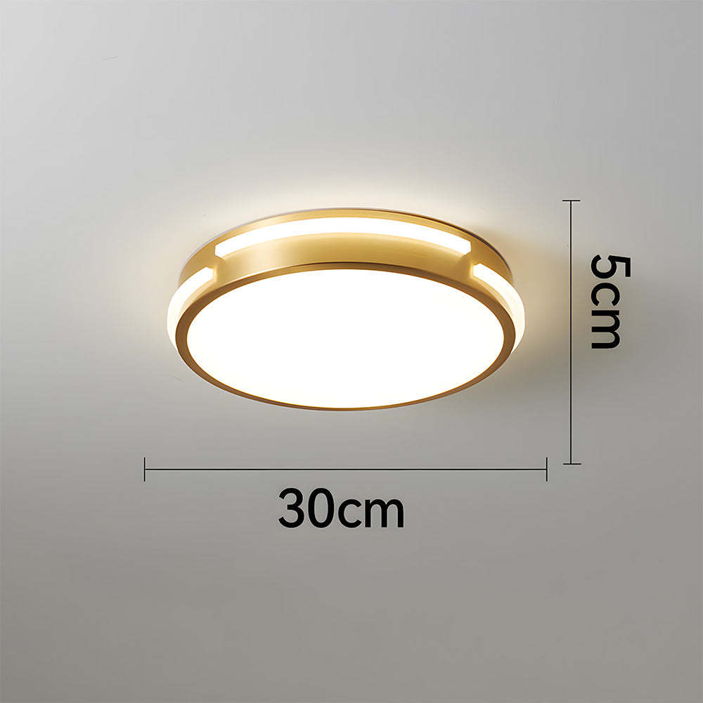 Sophisticated Copper Gold Round LED Ceiling Light for Living Room
