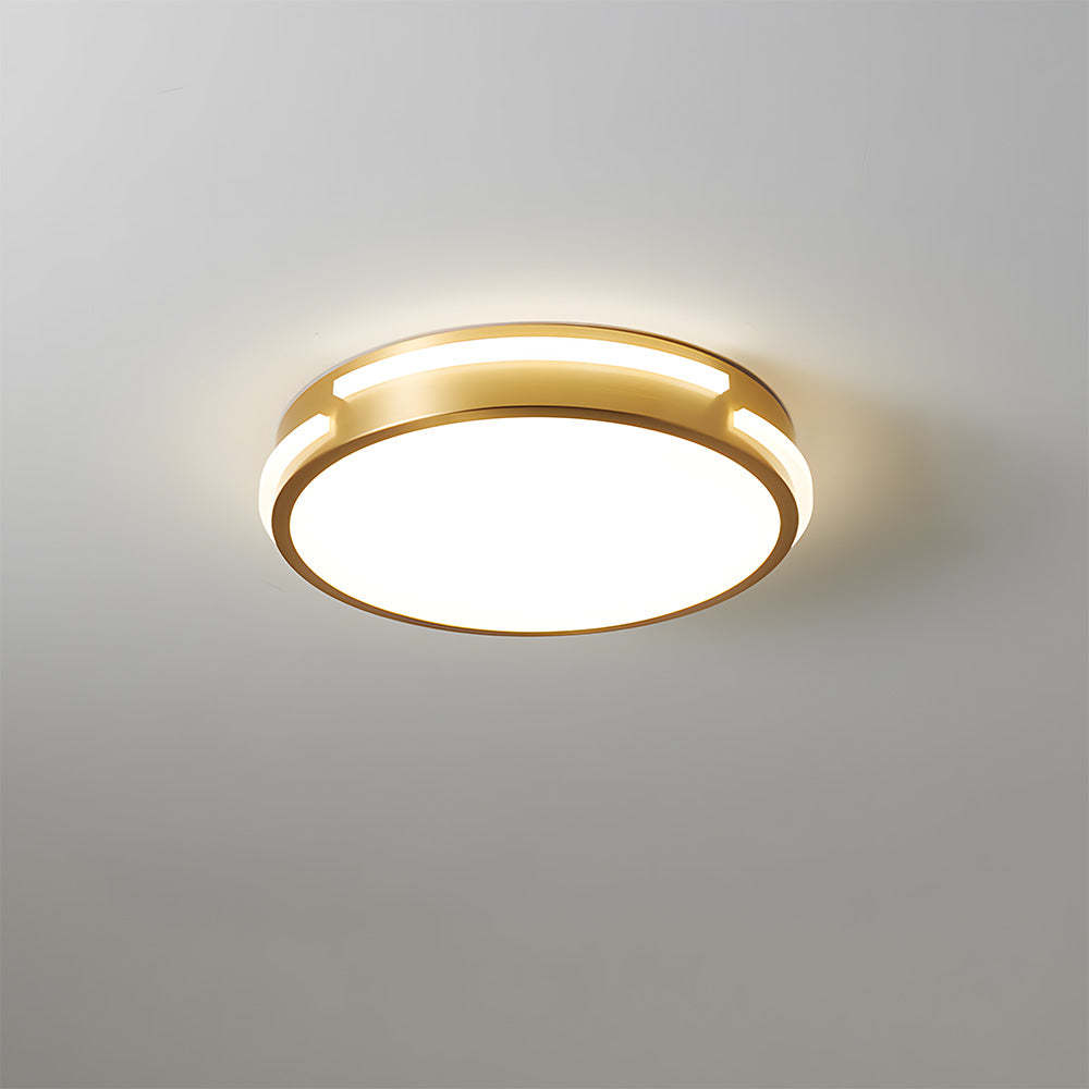 Sophisticated Copper Gold Round LED Ceiling Light for Living Room