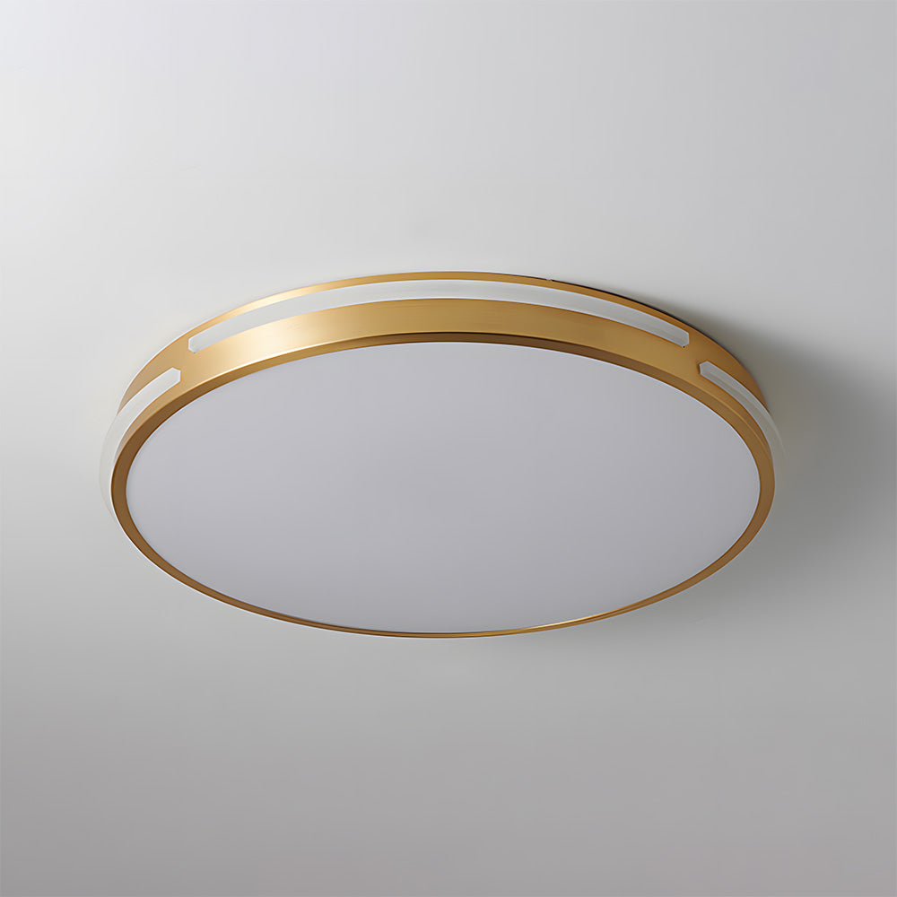 Sophisticated Copper Gold Round LED Ceiling Light for Living Room