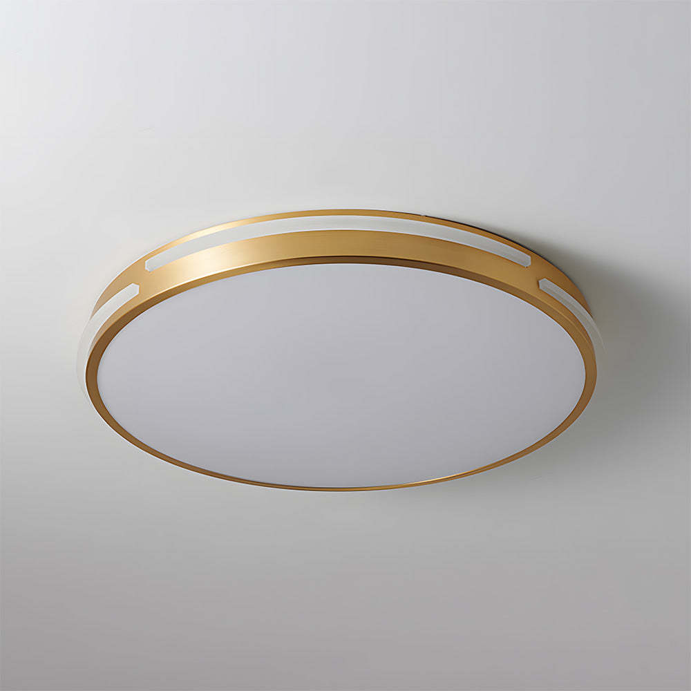 Sophisticated Copper Gold Round LED Ceiling Light for Living Room