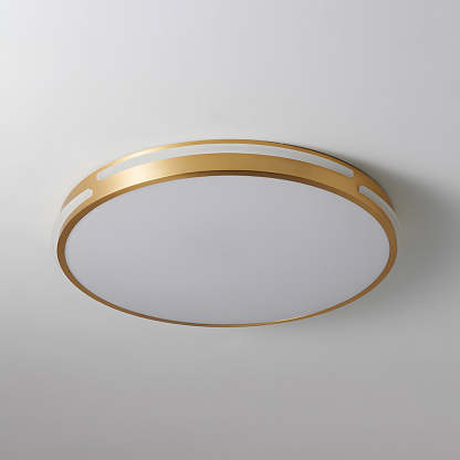 Sophisticated Copper Gold Round LED Ceiling Light for Living Room