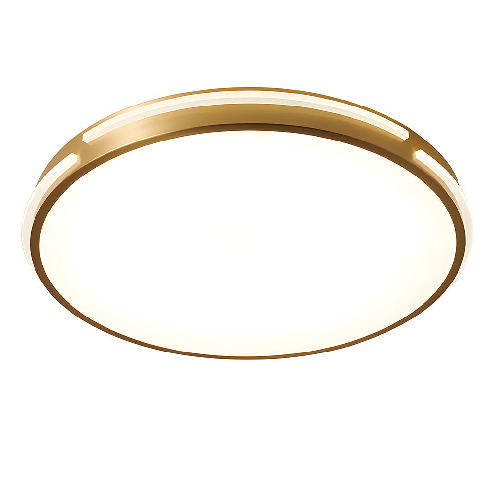 Sophisticated Copper Gold Round LED Ceiling Light for Living Room