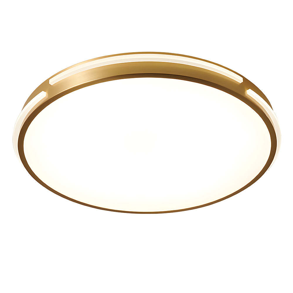 Sophisticated Copper Gold Round LED Ceiling Light for Living Room