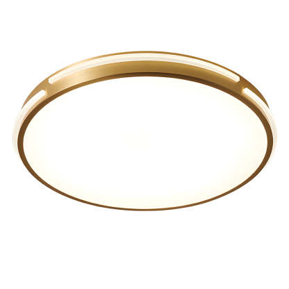 Sophisticated Copper Gold Round LED Ceiling Light for Living Room