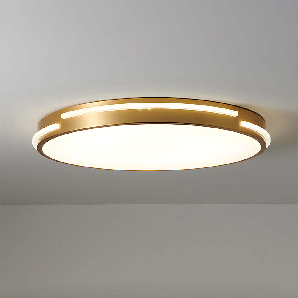 Sophisticated Copper Gold Round LED Ceiling Light for Living Room
