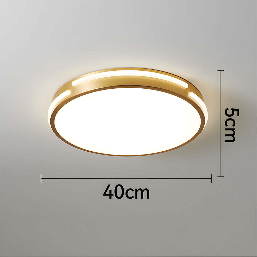 Sophisticated Copper Gold Round LED Ceiling Light for Living Room