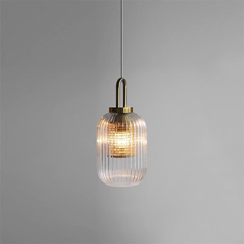 Clear Glass Pendant Light Shade With Brass Fitting -Homdiy