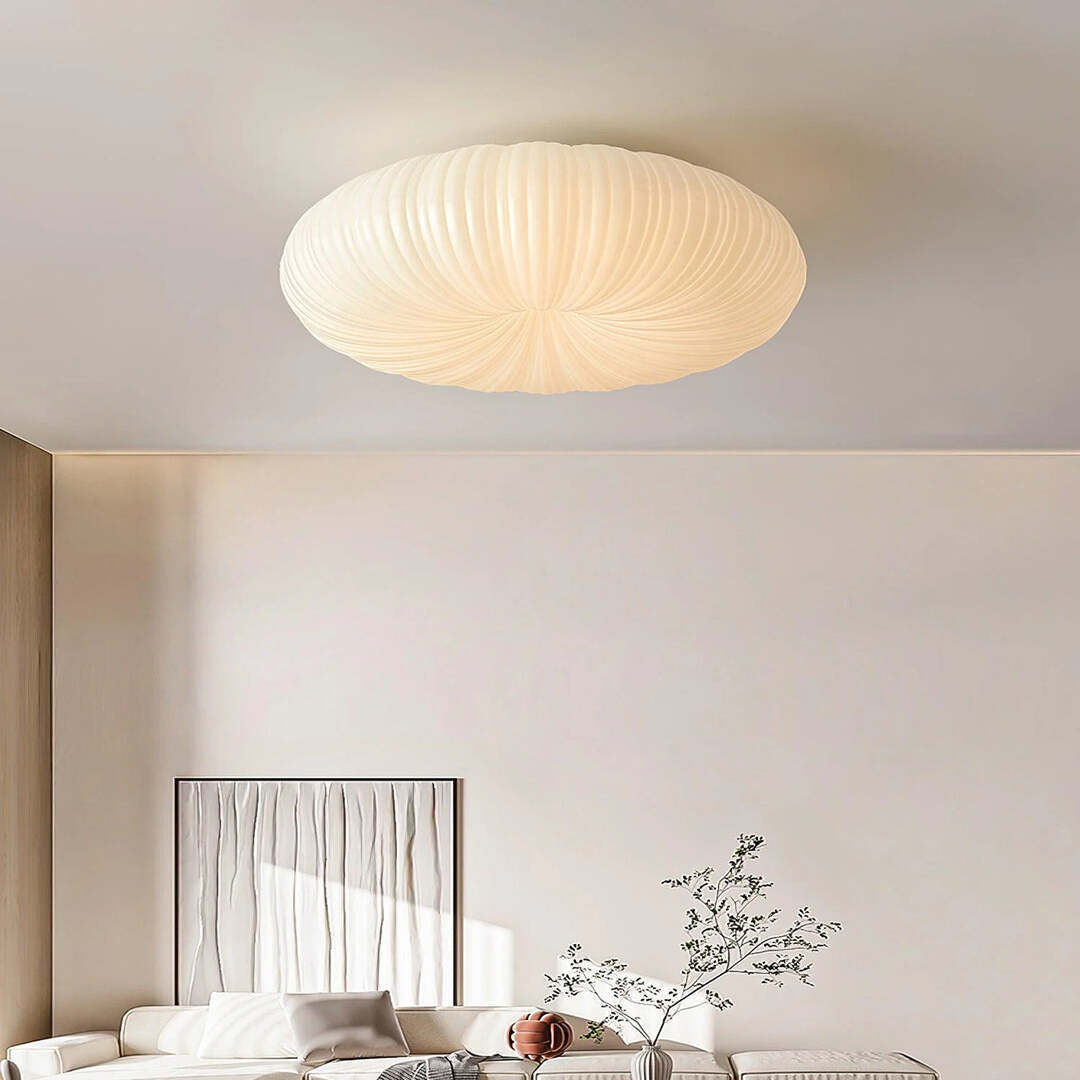 Cream Dimmable Pumpkin White Led Flush Mount Ceiling Light