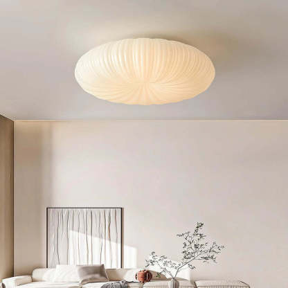 Cream Dimmable Pumpkin White Led Flush Mount Ceiling Light