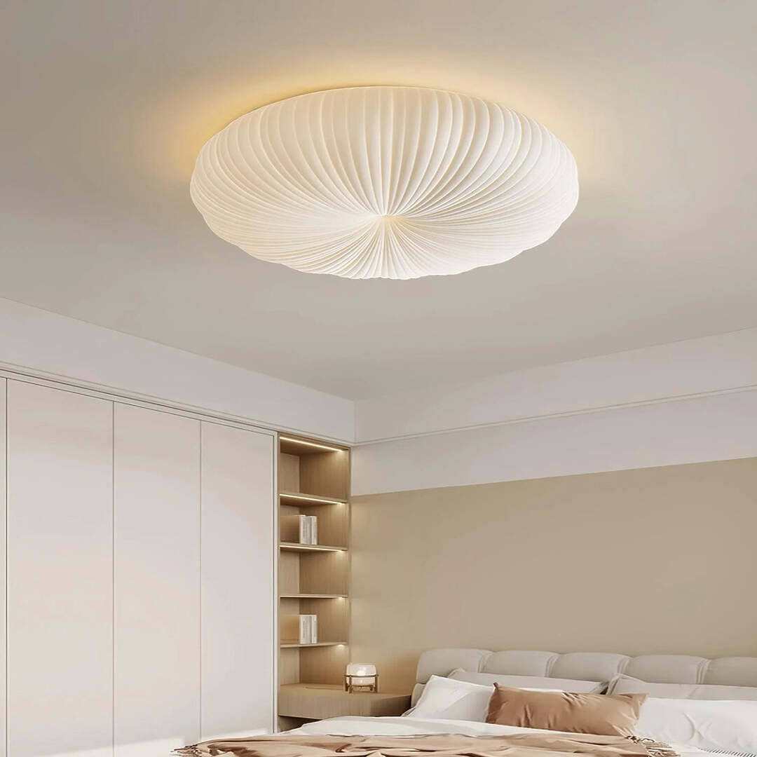Cream Dimmable Pumpkin White Led Flush Mount Ceiling Light