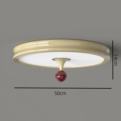 Cream Round LED Flush Mount Ceiling Light For Bedroom