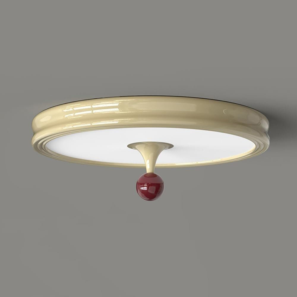 Cream Round LED Flush Mount Ceiling Light For Bedroom