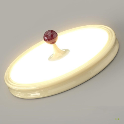 Cream Round LED Flush Mount Ceiling Light For Bedroom