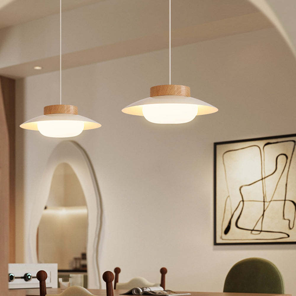 Cream Bowl Shape Iron Pendant Light -Homdiy