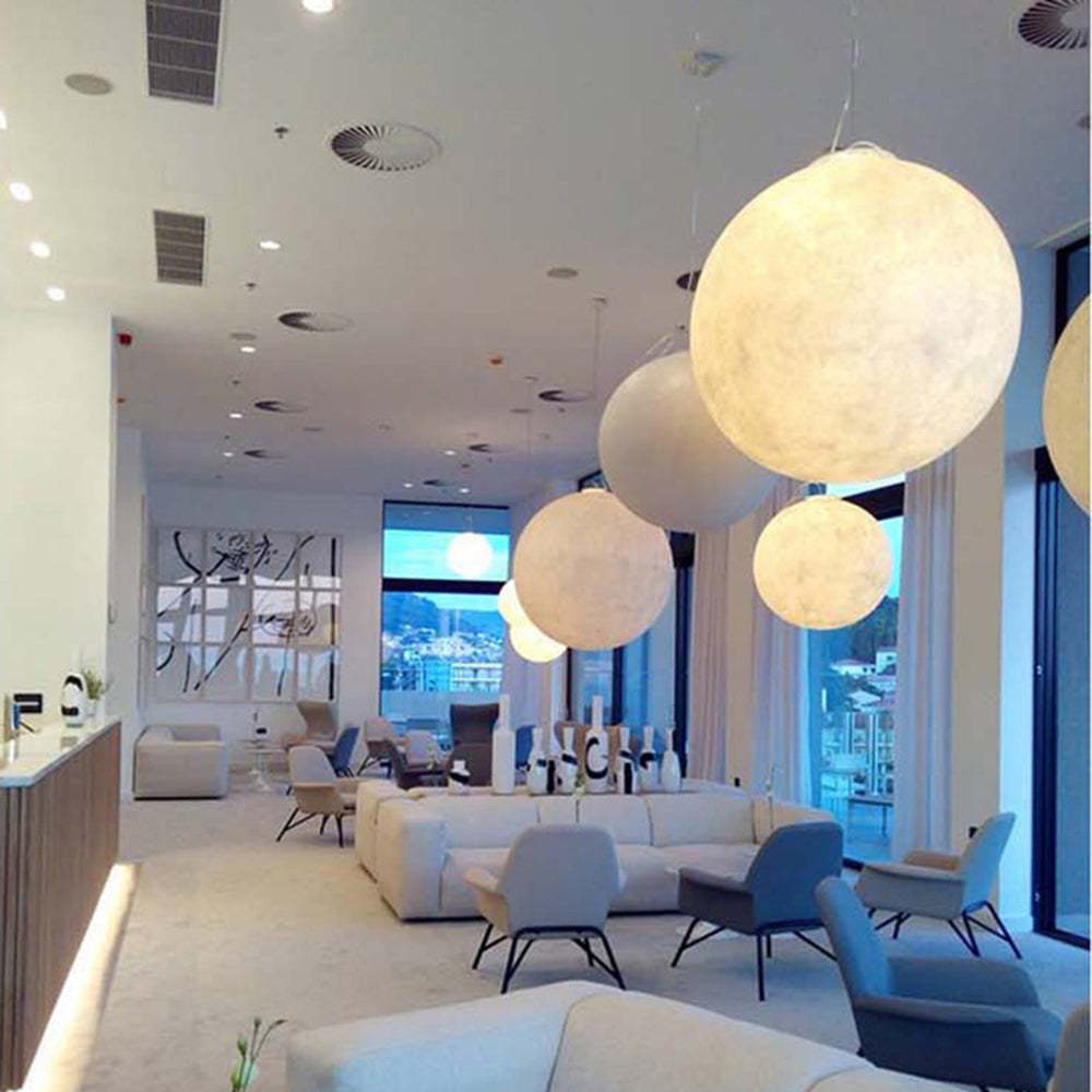 Simple White Moon Pendant Light Ball Floor Lamp -Homdiy