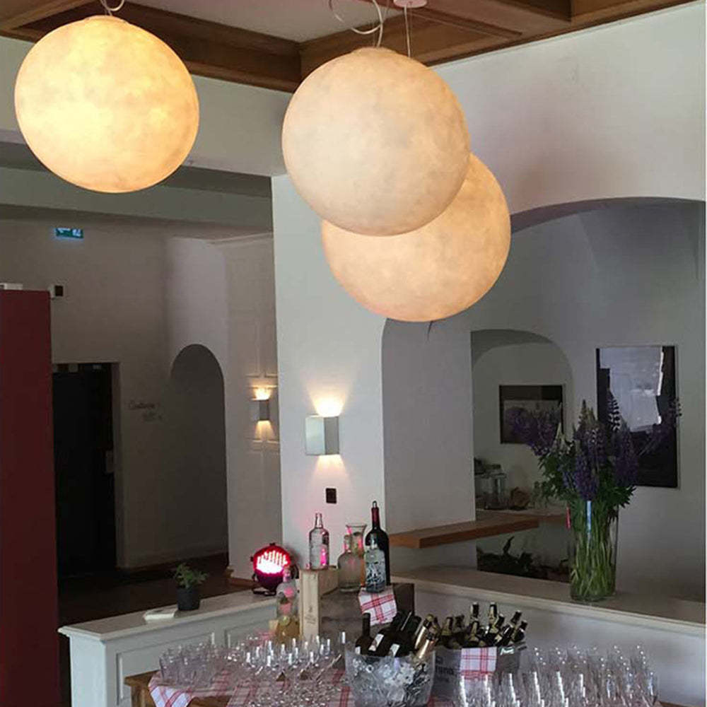 Simple White Moon Pendant Light Ball Floor Lamp -Homdiy