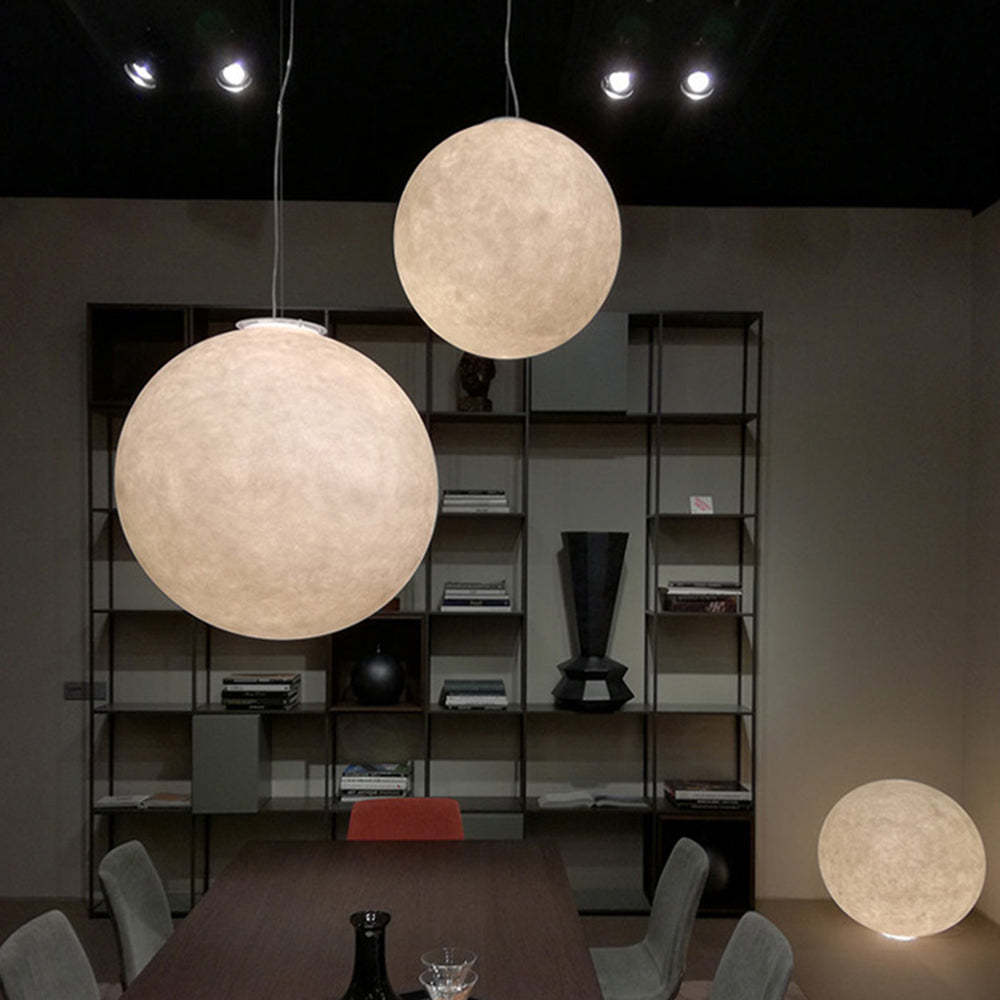 Simple White Moon Pendant Light Ball Floor Lamp -Homdiy