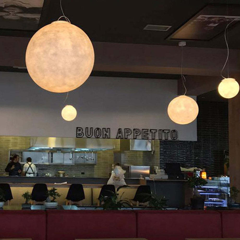 Simple White Moon Pendant Light Ball Floor Lamp -Homdiy
