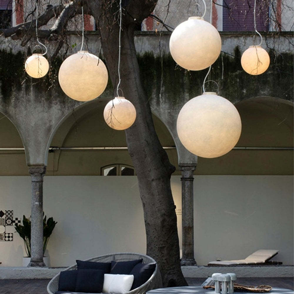 Simple White Moon Pendant Light Ball Floor Lamp -Homdiy