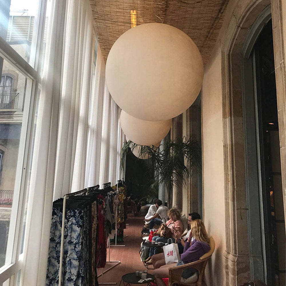 Simple White Moon Pendant Light Ball Floor Lamp -Homdiy