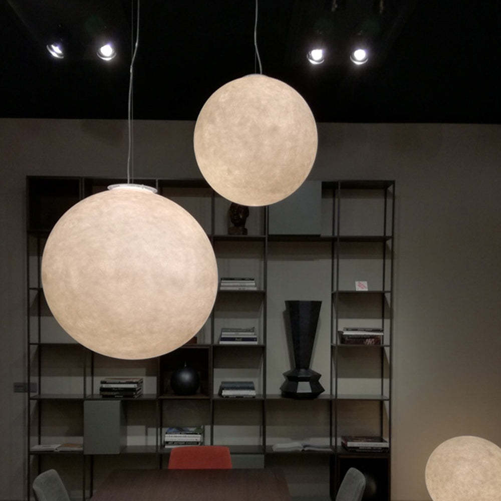 Simple White Moon Pendant Light Ball Floor Lamp -Homdiy