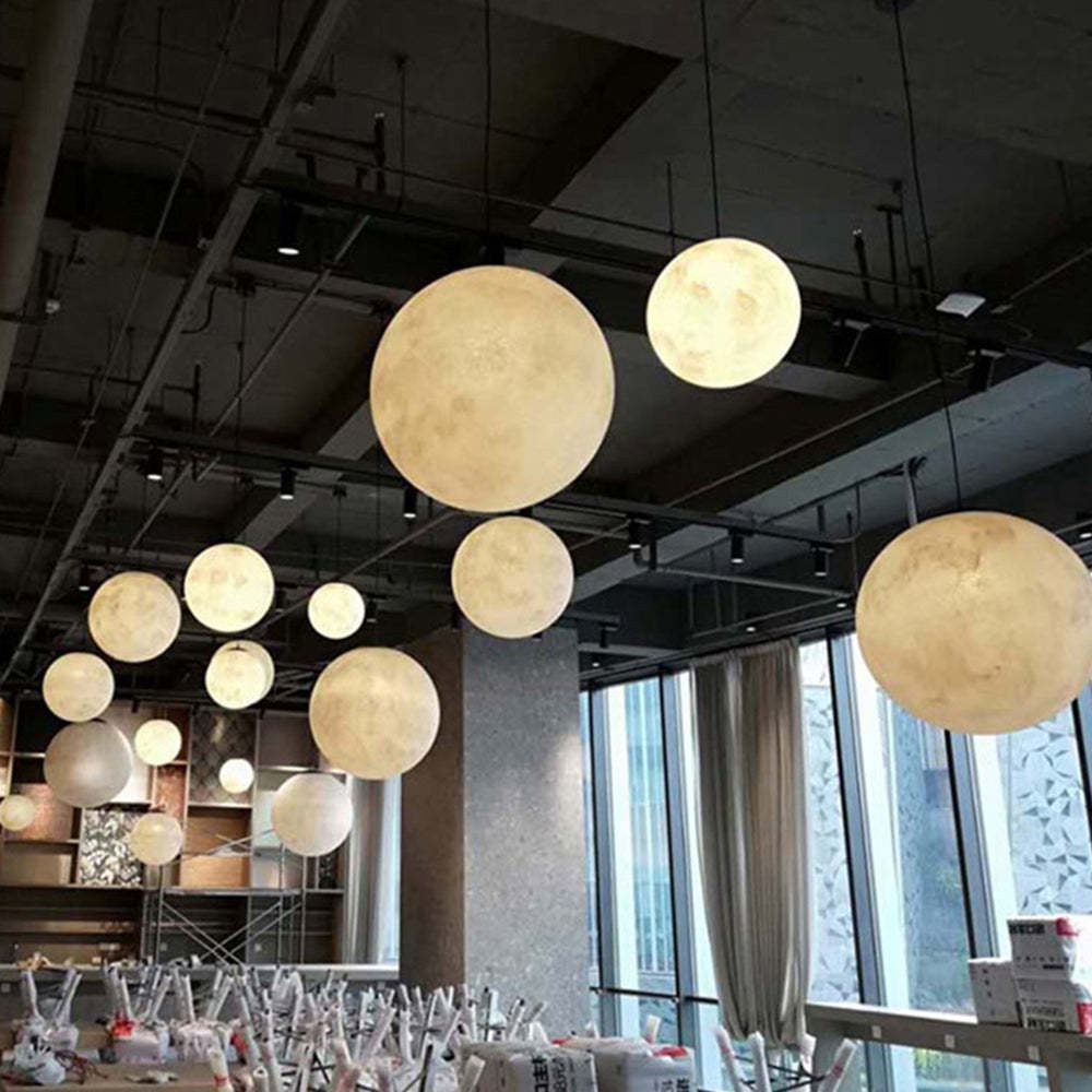Simple White Moon Pendant Light Ball Floor Lamp -Homdiy
