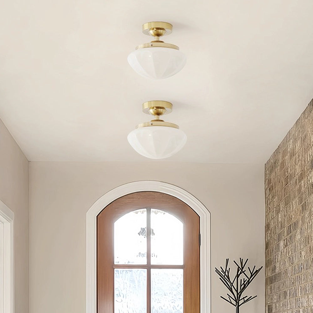 Homdiy Contemporary Milky Simple Hallway Ceiling Light For Hallway