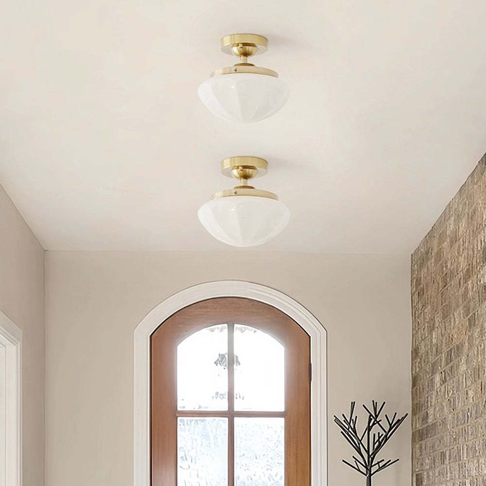 Contemporary Milky Simple Hallway Ceiling Light -Homdiy