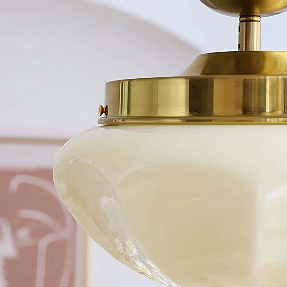 Contemporary Milky Simple Hallway Ceiling Light -Homdiy