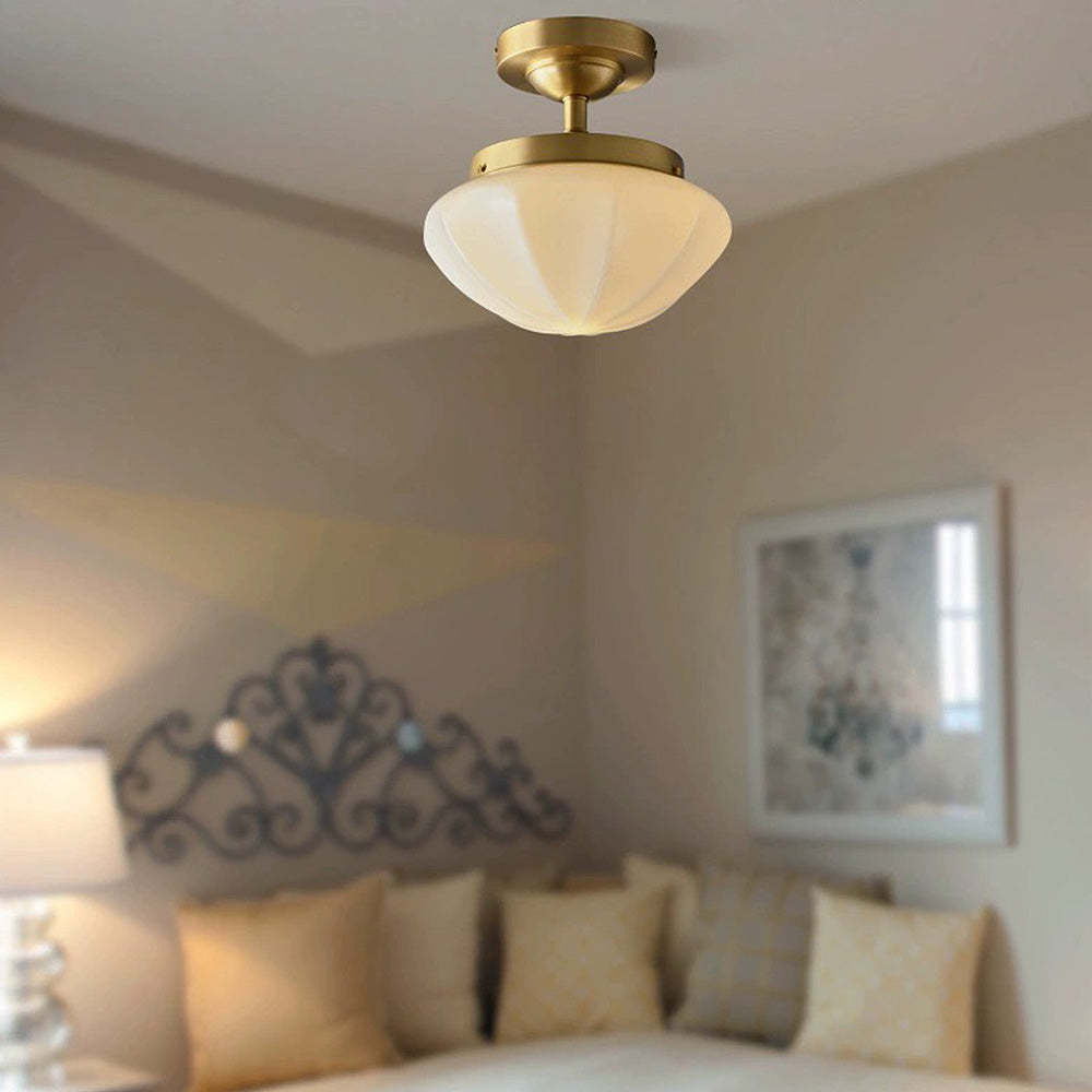 Contemporary Milky Simple Hallway Ceiling Light -Homdiy