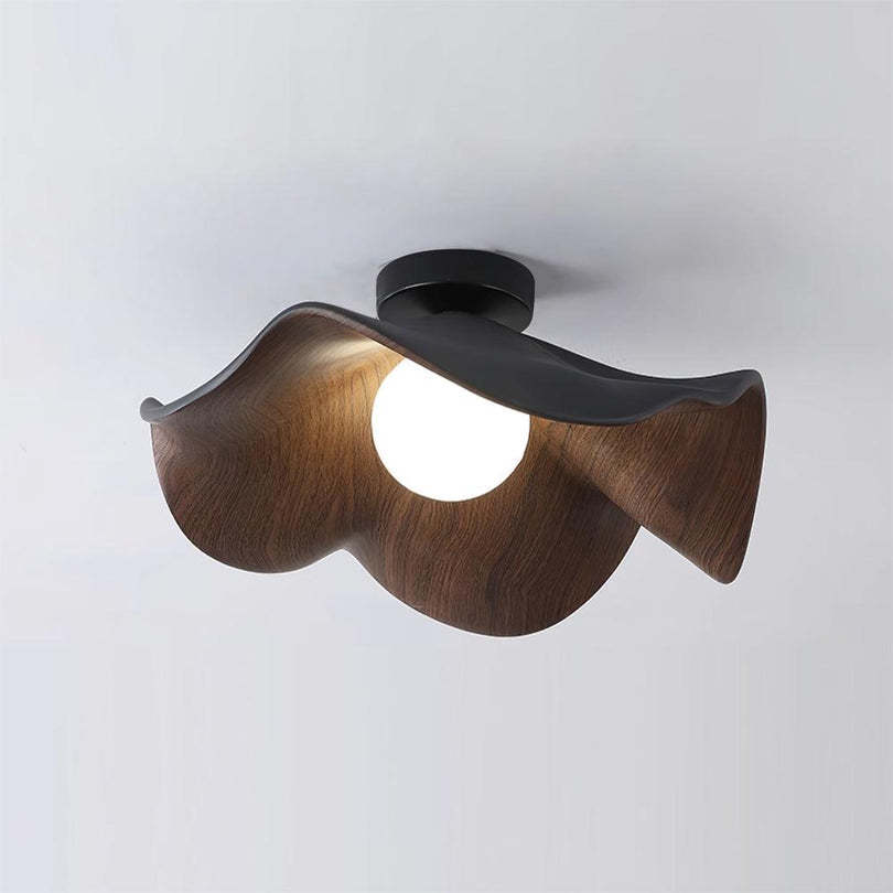 Nordic Wooden Lotus Resin Ceiling Light -Homdiy