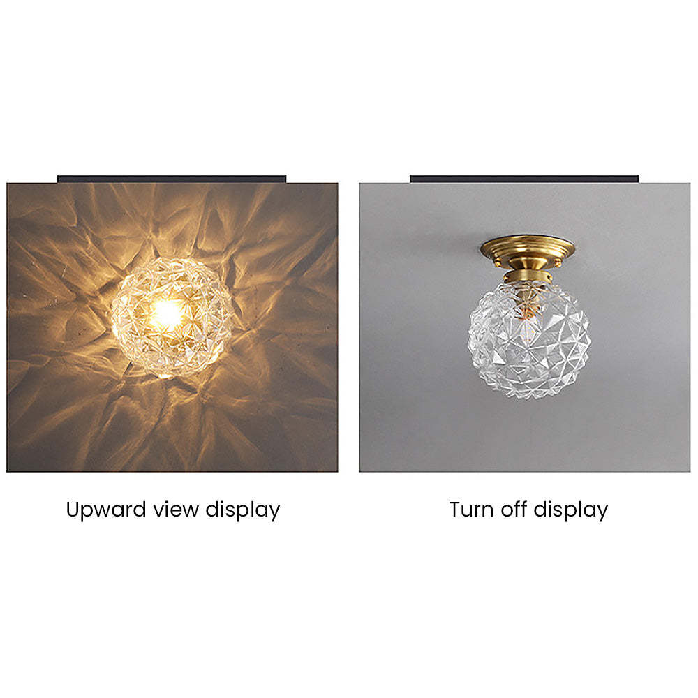 Vintage Fancy Clear Glass Hallway Ceiling Light -Homdiy