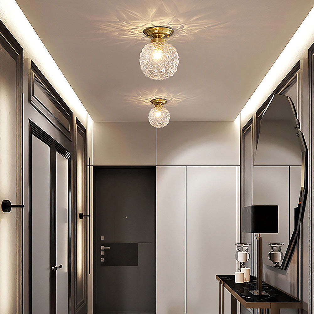 Vintage Fancy Clear Glass Hallway Ceiling Light -Homdiy