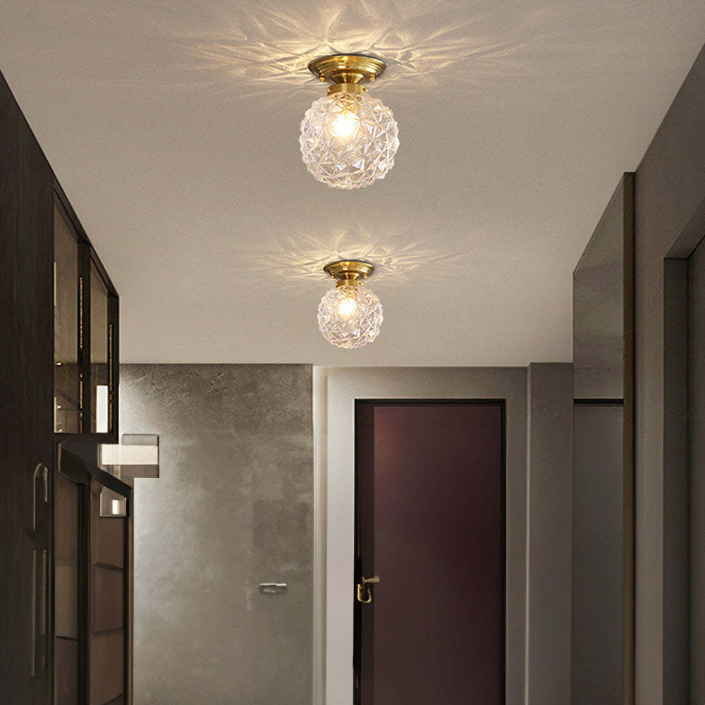 Vintage Fancy Clear Glass Hallway Ceiling Light -Homdiy