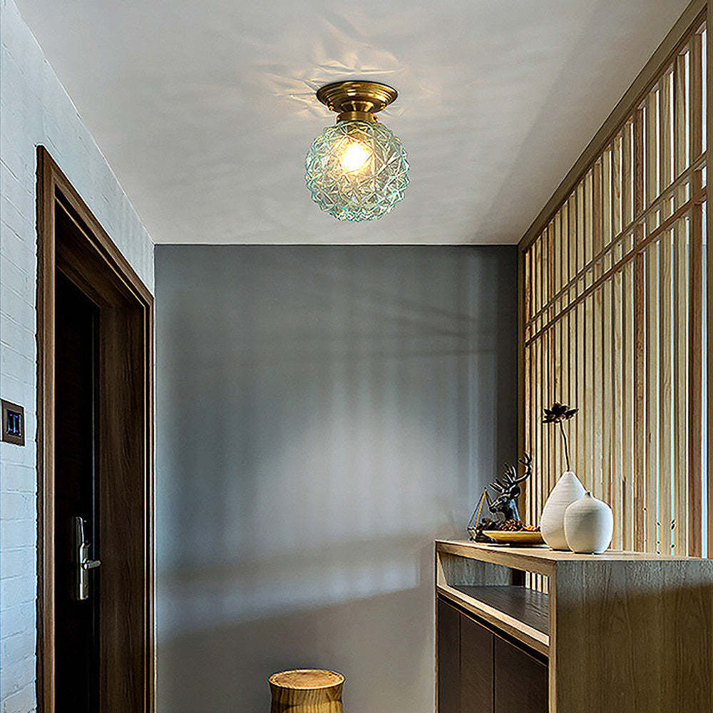 Vintage Fancy Clear Glass Hallway Ceiling Light -Homdiy