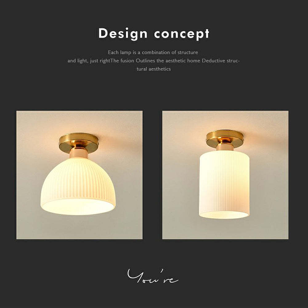 French White Simple Hallway Ceiling Light -Homdiy