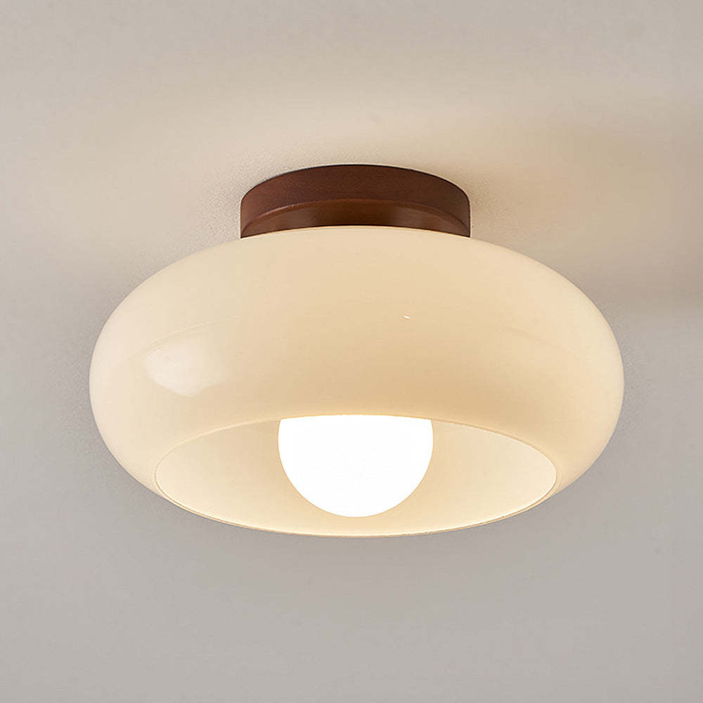 Retro White Hallway Glass Ceiling Light -Homdiy