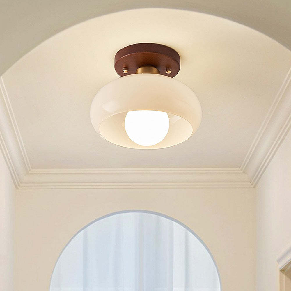 Retro White Hallway Glass Ceiling Light -Homdiy