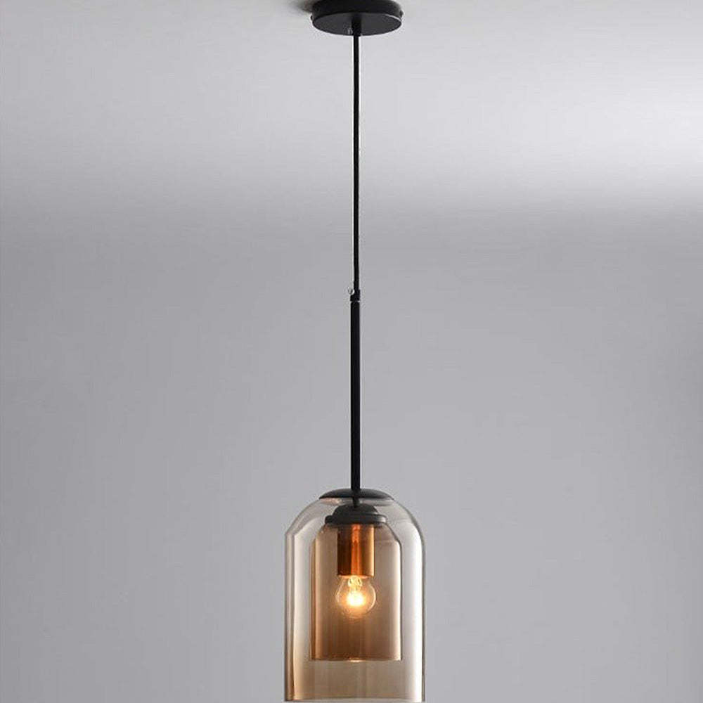 Minimalist Clear Glass Double Layer Pendant Light -Homdiy