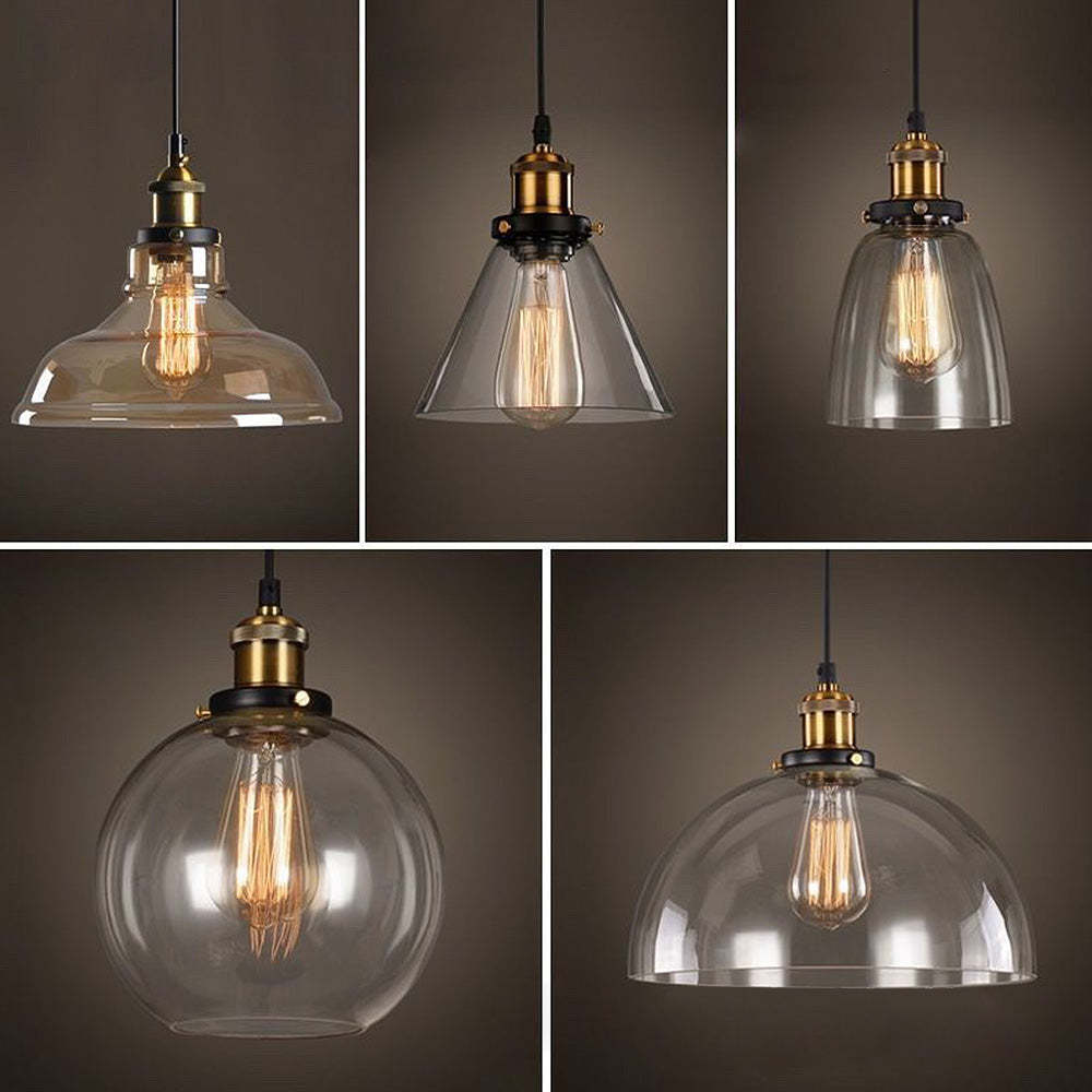 Retro Personalized Clear Glass Pendant Light -Homdiy